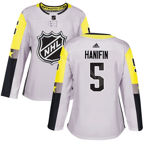 Adidas Carolina Hurricanes #5 Noah Hanifin Gray 2018 All-Star Metro Division Authentic Women Stitched NHL Jersey